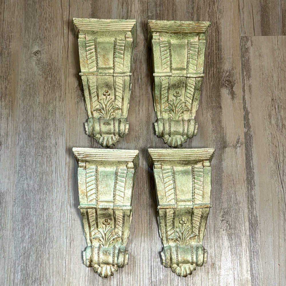 2 Pair Of  Ornate French Style Franny Curtain Drapery Scone 7” High